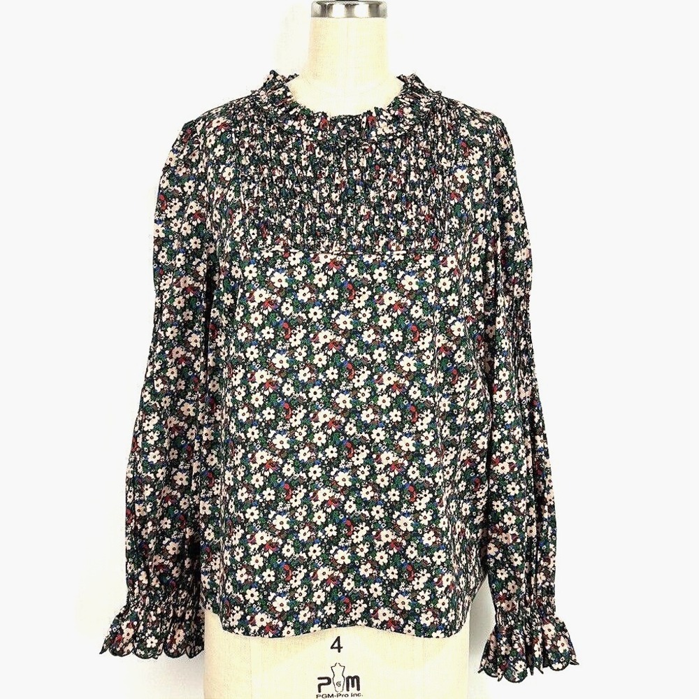 Wyse London Freida Ditsy Floral‎ Ruffle Blouse Size 3 US 8 NWOT Boho Peasant